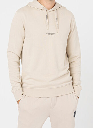 Armani Exchange Kapüşon Yaka Krem Erkek Sweatshırt 8NZM94 1934 SILVER LINING