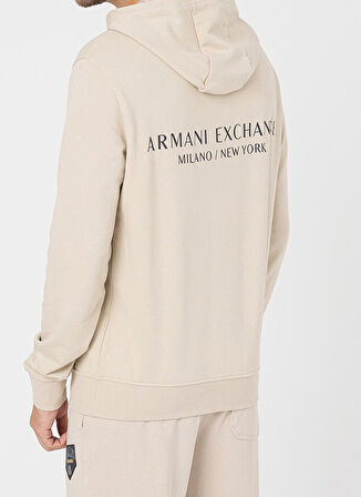 Armani Exchange Kapüşon Yaka Krem Erkek Sweatshırt 8NZM94 1934 SILVER LINING