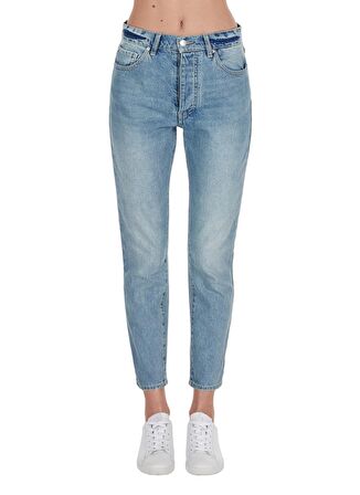 Normal Bel Normal Paça Regular Fit İndigo Kadın Denim Pantolon 8NYJ51-150A