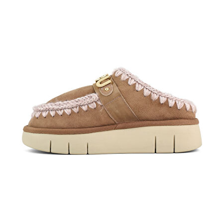 Kadın Terlik/ Panduf ( Ev ) MU.FW531001A PKBRO Mou Bounce clog metal logo Beige suede