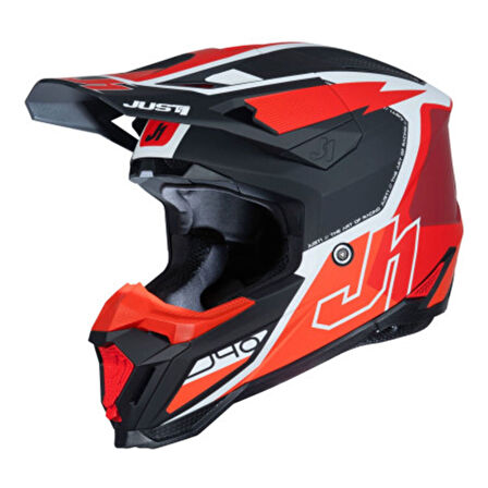 Just1 J40 Flash Off-Road Kaskı Kırmızı  Beyaz  Siyah