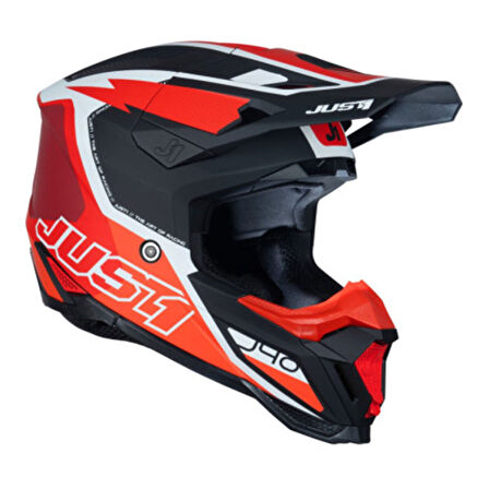 Just1 J40 Flash Off-Road Kaskı Kırmızı  Beyaz  Siyah