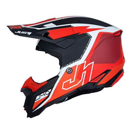 Just1 J40 Flash Off-Road Kaskı Kırmızı  Beyaz  Siyah