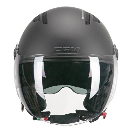 CGM 116A AIR Açık Kask SİYAH Uzun Vizör+Güneş Vizörlü -M