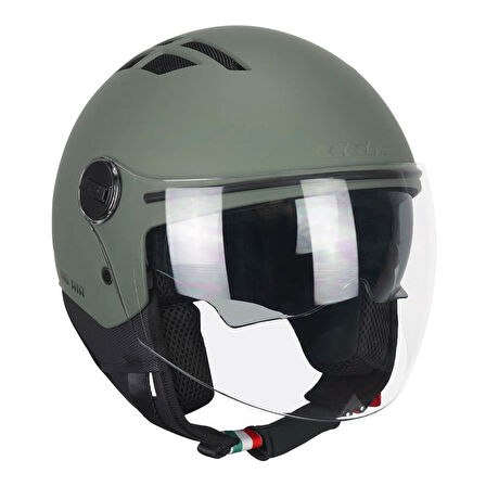 CGM 116A AIR Açık Kask YEŞİL Uzun Vizör+Güneş Vizörlü -M