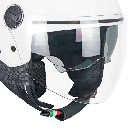 CGM 116A AIR Açık Kask BEYAZ Uzun Vizör+Güneş Vizörlü -XL