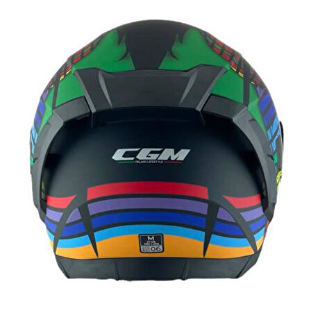 CGM 311X BLAST SKULL KAPALI MOTOSİKLET KASKI Gökkuşağı XXL