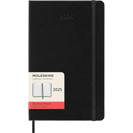 Moleskine 12 Ay Günlük Ajanda L Boy 13x21 cm Sert Kapak Siyah