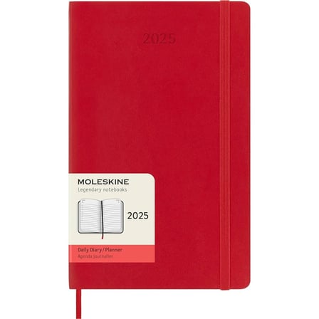 Moleskine 12 Ay Günlük Ajanda L Boy 13x21 cm Yumuşak Kapak Kızıl Kırmızı