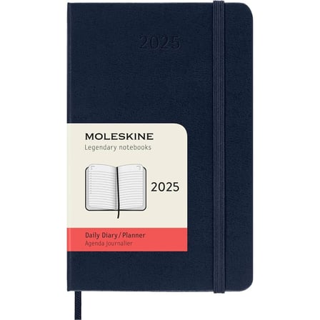 Moleskine 12 Ay Günlük Ajanda Cep Boy 9x14 cm Sert Kapak Safir Mavi