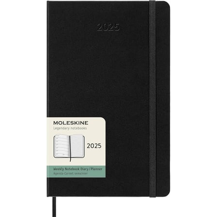 Moleskine 12 Ay Haftalık Ajanda L Boy 13x21 cm Sert Kapak Siyah