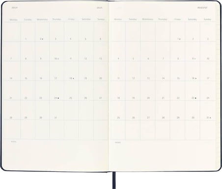 Moleskine 12 Ay Haftalık Ajanda L Boy 13x21 cm Sert Kapak Siyah