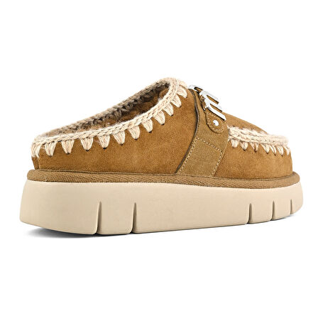 MU.FW531009A Kadın Terlik/ Panduf ( Ev ) MU.FW531001A COG Mou Bounce clog metal logo Cognac