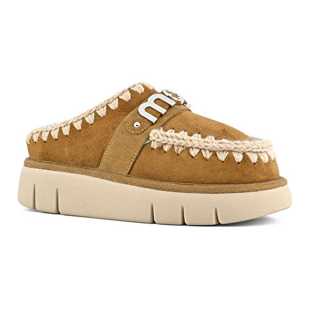MU.FW531009A Kadın Terlik/ Panduf ( Ev ) MU.FW531001A COG Mou Bounce clog metal logo Cognac
