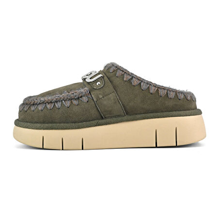 Kadın Terlik/ Panduf ( Ev ) MU.FW531001A BKOL Mou Bounce clog metal logo Black Olive