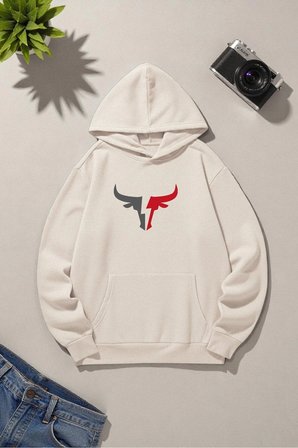 Boğa Tasarım Baskılı Unisex Oversize Sweatshirt