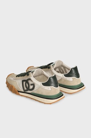 Dolce Gabbana Deri Karışımlı Logolu Sneaker Ayakkabı Erkek AYAKKABI CS2384 AZ862 8G119 BEJ