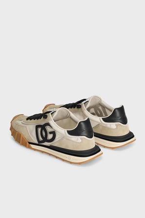 Dolce Gabbana Deri Karışımlı Sneaker Ayakkabı Erkek AYAKKABI CS2384 AZ862 8S469 BEJ-SİYAH