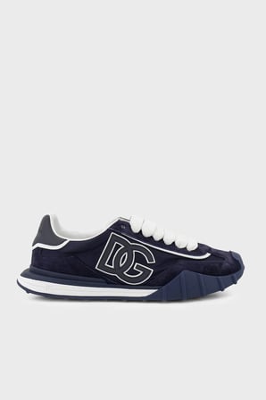 Dolce Gabbana Logolu Deri Karışımlı Sneaker Ayakkabı Erkek AYAKKABI CS2384 A0864 8D600 LACİVERT