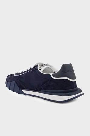 Dolce Gabbana Logolu Deri Karışımlı Sneaker Ayakkabı Erkek AYAKKABI CS2384 A0864 8D600 LACİVERT