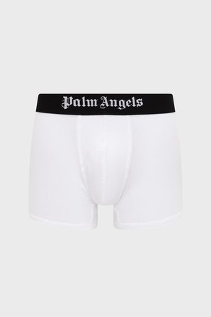 Palm Angels Logolu Pamuklu 3 Pack Boxer Erkek BOXER PLA1UMBTR01TR Siyah-Beyaz-Lacivert