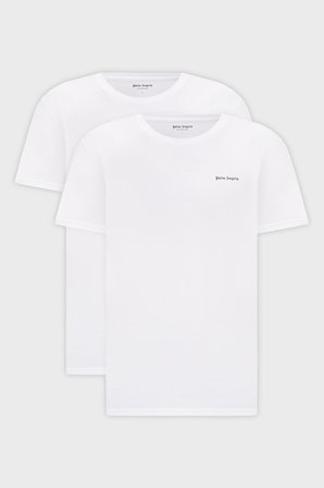 Palm Angels Pamuklu Bisiklet Yaka 2 Pack T Shirt Erkek T SHİRT PLA1UMBTS01BI BEYAZ