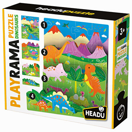 Headu Playrama Puzzle Dinosaurs (3-6 Yaş)