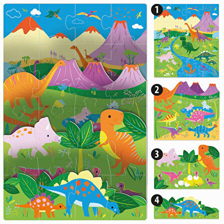 Headu Playrama Puzzle Dinosaurs (3-6 Yaş)