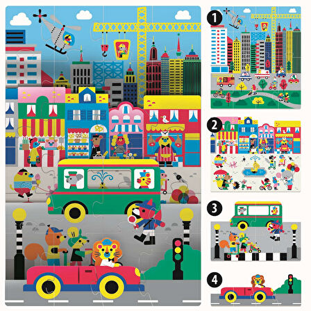 Headu Playrama Puzzle The City (3-6 Yaş)