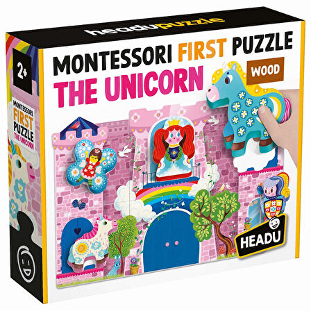 Headu Montessori First Puzzle The Unicorn Wood (2-5 Yaş)