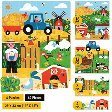 Ecoplay Shaped Puzzle Farm 59032