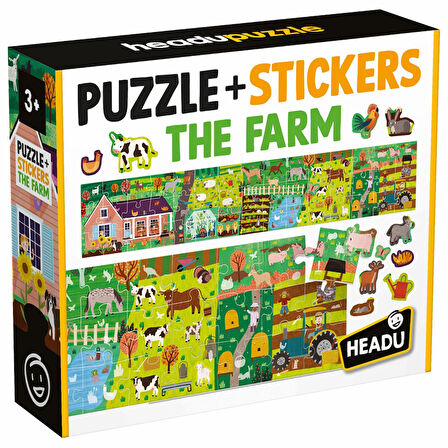 Headu Puzzle + Stickers The Farm (+3 Yaş)