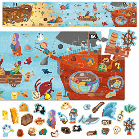 Headu Puzzle + Stickers The Pirates (+3 Yaş)