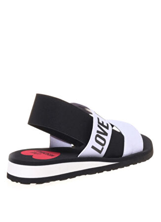 Love Moschino Beyaz - Siyah Kadın Sandalet JA16033G0M