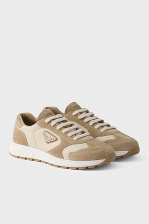 Prada % 100 Deri Logolu Sneaker Ayakkabı Erkek AYAKKABI 2EE455 LOW F04CR BEJ