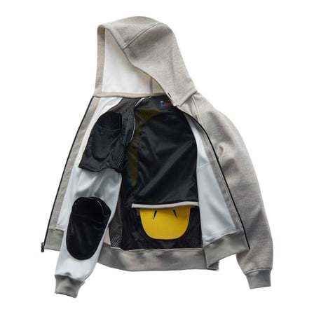 Blauer Easy Men Open Hoody Korumalı Motosiklet Montu Gri