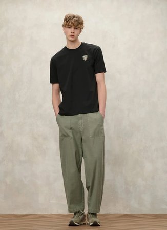Blauer Siyah Erkek Slim Fit Logo Baskılı T-Shirt 26SBLUH02284-999 FAXON