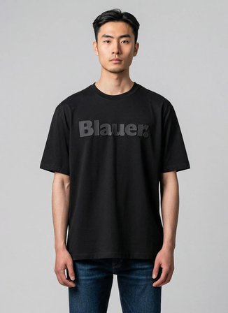 Blauer Siyah Erkek Slim Fit Logo Baskılı T-Shirt 26SBLUH02287-999 BOURN