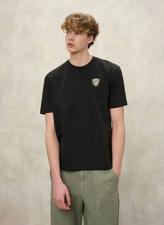 Blauer Siyah Erkek Slim Fit Logo Baskılı T-Shirt 26SBLUH02284-999 FAXON