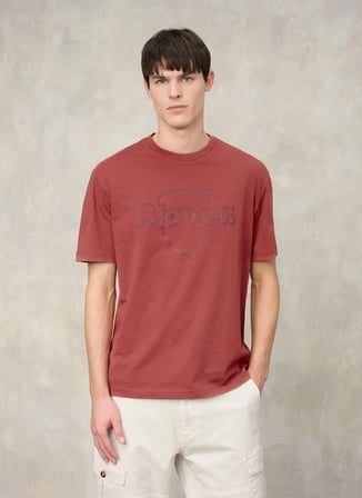 Blauer Kırmızı Erkek Regular Fit Logo Baskılı T-Shirt 26SBLUH02301-586 MONTFERN
