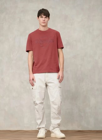 Blauer Kırmızı Erkek Regular Fit Logo Baskılı T-Shirt 26SBLUH02301-586 MONTFERN
