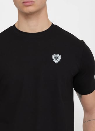 Blauer Siyah Erkek Slim Fit Logo Baskılı T-Shirt 26SBLUH02065-999 JAN