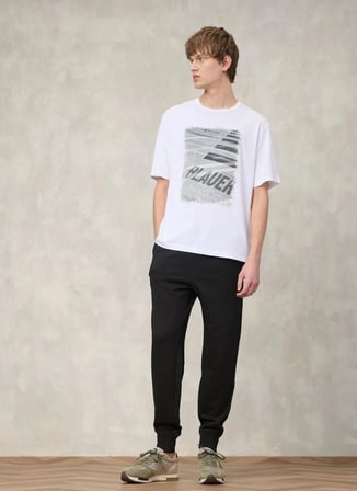 Blauer Beyaz Erkek Regular Fit Logo Baskılı T-Shirt 26SBLUH02233-100 RYDER