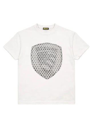 Blauer Beyaz Erkek Regular Fit Geometrik Desen T-Shirt 26SBLUH02246-100 HOPKINS