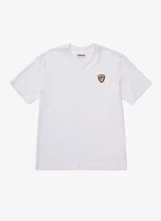 Blauer Beyaz Erkek Slim Fit Logo Baskılı T-Shirt 26SBLUH02284-100 FAXON