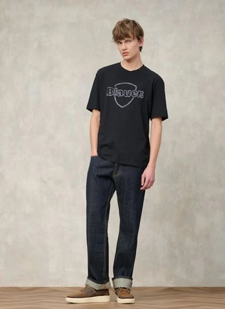 Blauer Siyah Erkek Regular Fit Logo Baskılı T-Shirt 26SBLUH02301-999 MONTFERN
