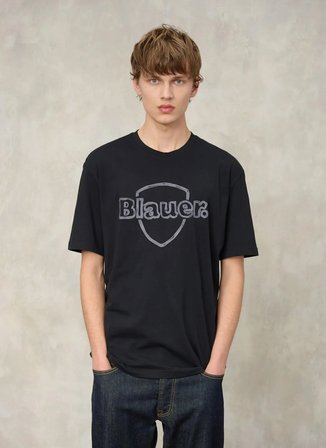 Blauer Siyah Erkek Regular Fit Logo Baskılı T-Shirt 26SBLUH02301-999 MONTFERN
