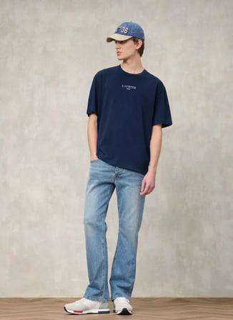 Blauer Lacivert Erkek Regular Fit Logo Baskılı T-Shirt 26SBLUH02311-888 HOWLAND