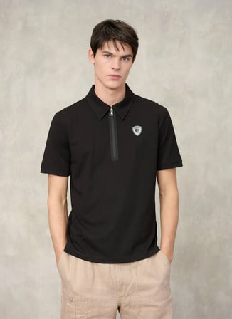Blauer Siyah Erkek Slim Fit Logo Baskılı Polo T-Shirt 26SBLUT02067-999 GILMER