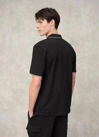 Blauer Siyah Erkek Regular Fit Yazı Baskılı Polo T-Shirt 26SBLUT02295-999 PARKSON